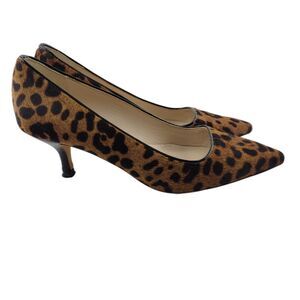 LK Bennett Pumps Women 6 37 Pointed Toe Animal Print Calf Hair Mid Heel Designer